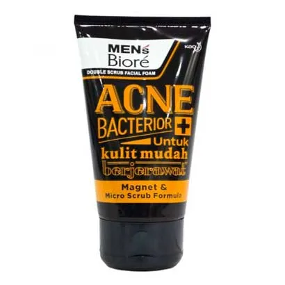 Biore Double Scrub Extra Cool Facial Foam Face Wash for Men's